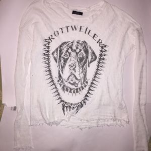 Lauren Moshi White Graphic Sweater